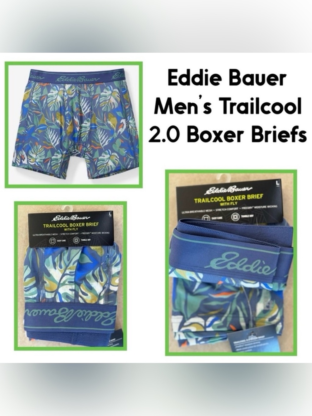 Eddie Bauer Men's Trailcool 2.0 Boxer Briefs